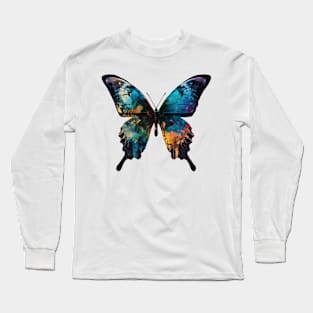 Paint Splatter Butterfly Long Sleeve T-Shirt